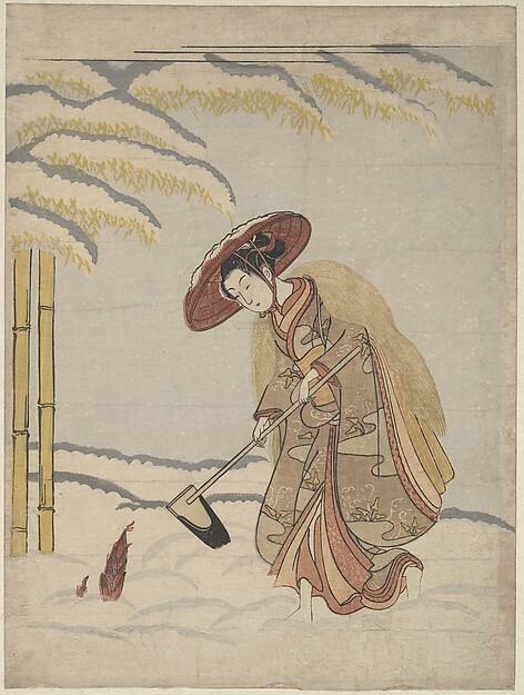 Suzuki Harunobu, Woman Digging Bamboo Shoots in the Snow, or Parody of Meng Zong (Mōsō), from Twenty-Four Paragons of Filial Piety