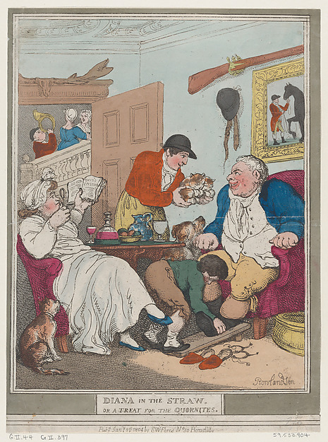 Thomas Rowlandson, Diana in the Straw, or A Treat for Quornites