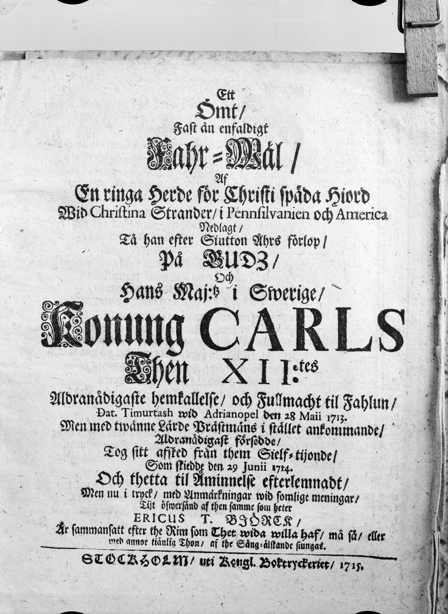 Paul Sandberg, Handwriting on Uppsala University Library, Carolina Rediviva