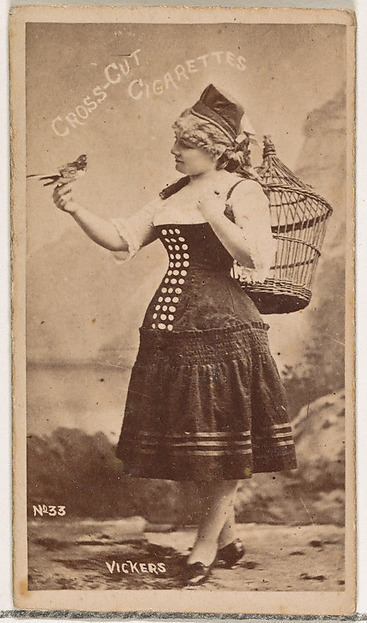 W. Duke, Sons & Co., Card Number 33, Vickers, from the Actors and Actresses series (N145-1) issued by Duke Sons & Co. to promote Cross Cut Cigarettes