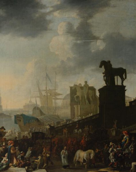 Johannes Lingelbach, The Climbing of the Capitol with the Grey Horse of the Newly Elected Pope