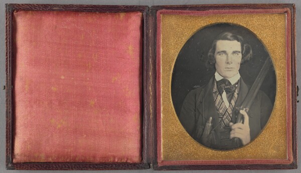 Unknown, [Portrait of a Man with Rifle and Powder Horn]