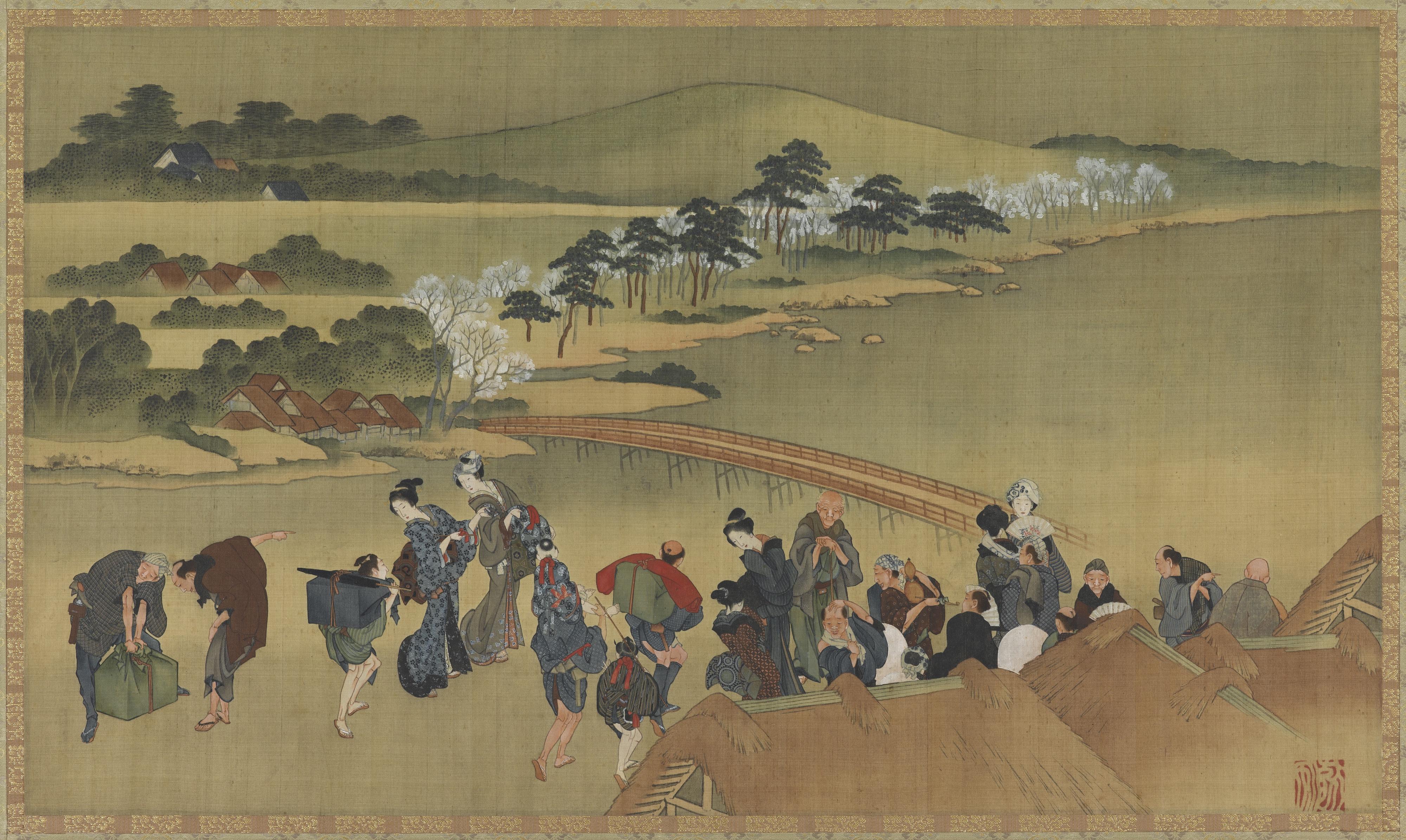 Katsushika Hokusai, Cherry blossom viewing