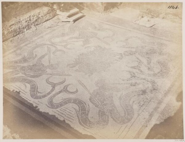 Parker, John Henry, Ostia - Mosaic Pavement of the smaller Thermae, representing the Face of Ocean and Tritons
