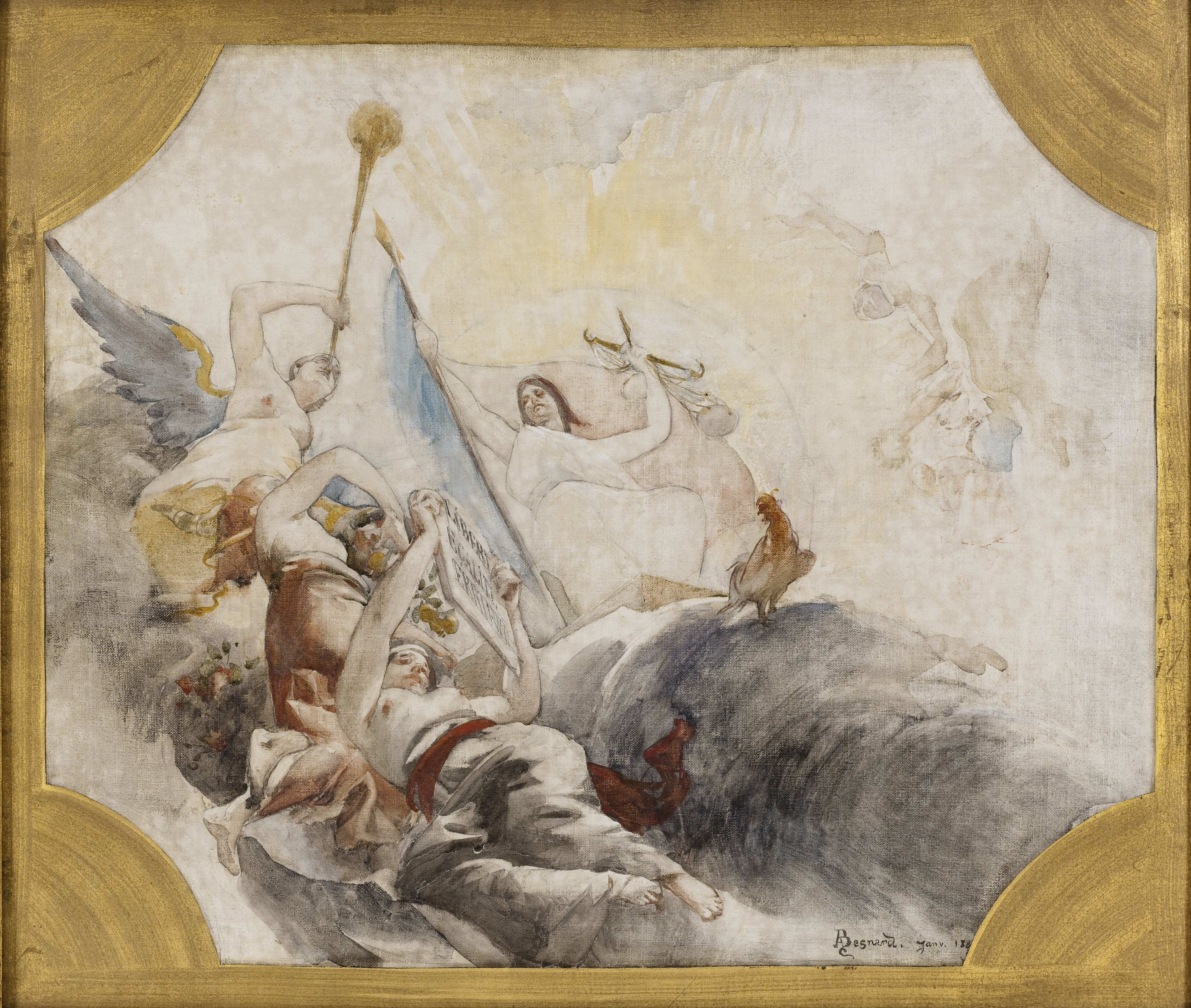 Albert Besnard, Esquisse pour la salle des mariages de la mairie du 19ème arrondissement de la Ville de Paris : Le Triomphe de la République (Plafond)