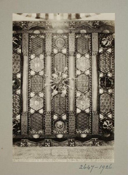 K.A.C. Creswell, ceiling of main iwan, Azm Palace, Hama