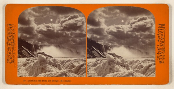 George E. Curtis, American Fall from Ice Bridge - Moonlight. [Niagara Falls, New York]