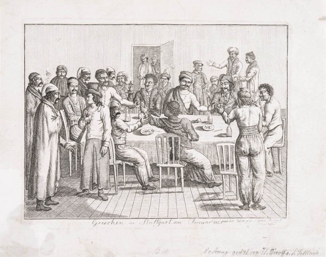 Unknown artist, "Griechen in Stuttgart im Januar 1823"
