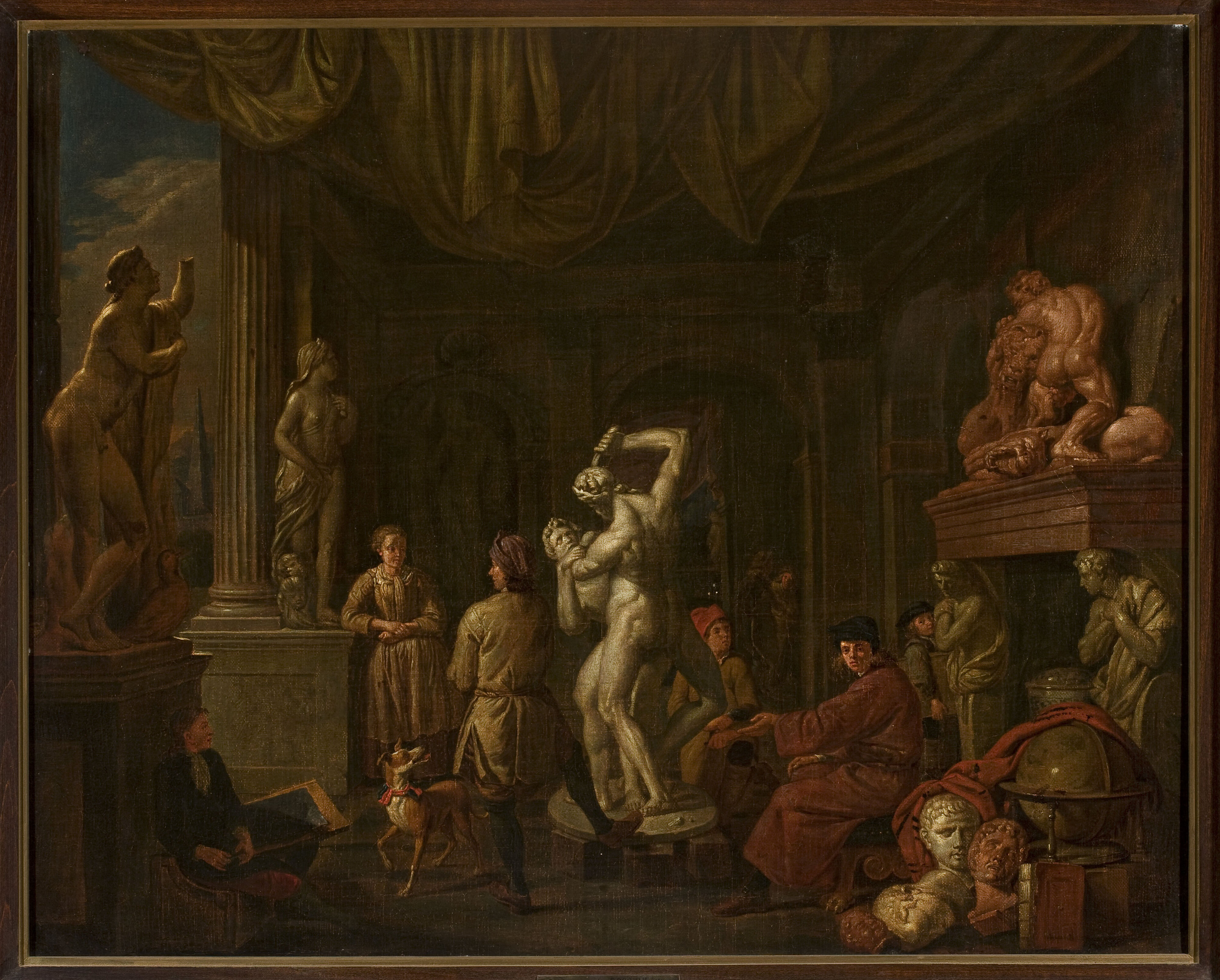 Balthasar van den Bossche, In the sculptor's studio