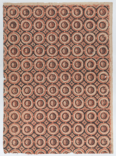 Anonymous, Sheet with overall red circular pattern