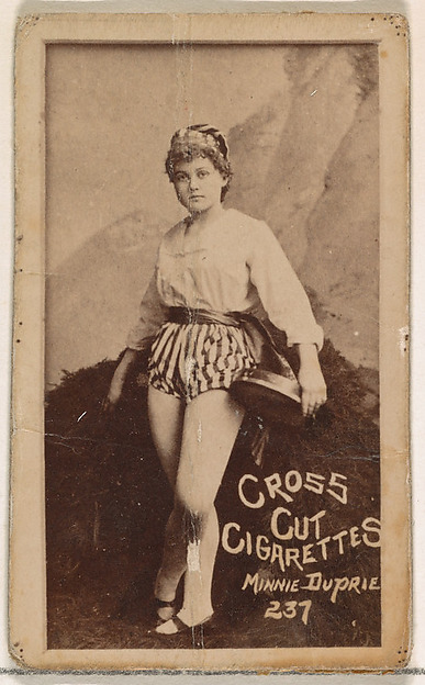W. Duke, Sons & Co., Card Number 237, Minnie Duprie, from the Actors and Actresses series (N145-1) issued by Duke Sons & Co. to promote Cross Cut Cigarettes