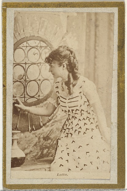 Allen & Ginter, Lotta, from the Actresses and Celebrities series (N60, Type 2) promoting Little Beauties Cigarettes for Allen & Ginter brand tobacco products