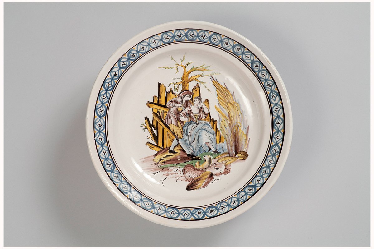 Monheim & Cremer, Schüssel mit Schäferpaar („Der Winter“)