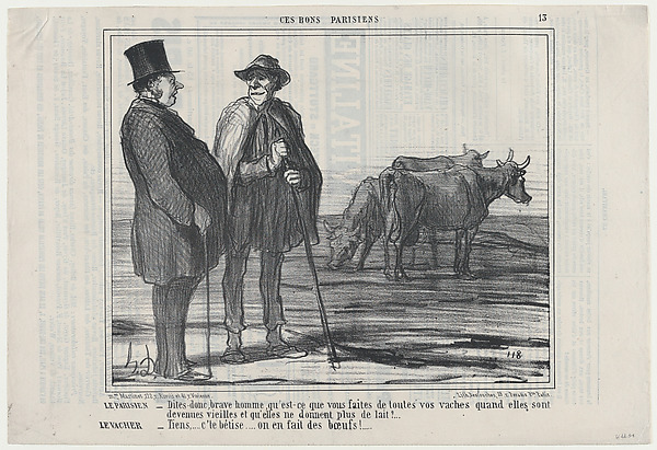 Honoré Daumier, Le Parisien..., from Ces Bons Parisiens, published in Le Charivari, November 26, 1857