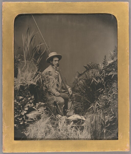 Unknown, Studio Portrait of a Man Posed with Fishing Gear / The Fisherman