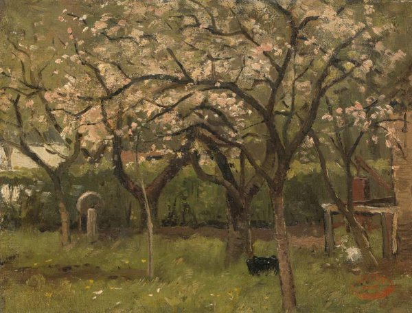 Geo Poggenbeek, Blossoming Tree in an Orchard