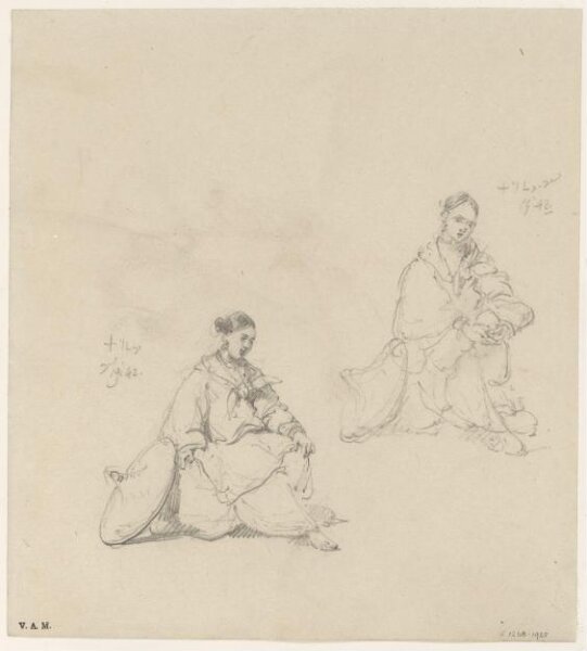 George Chinnery, Two studies of a Chinese boatwoman seated