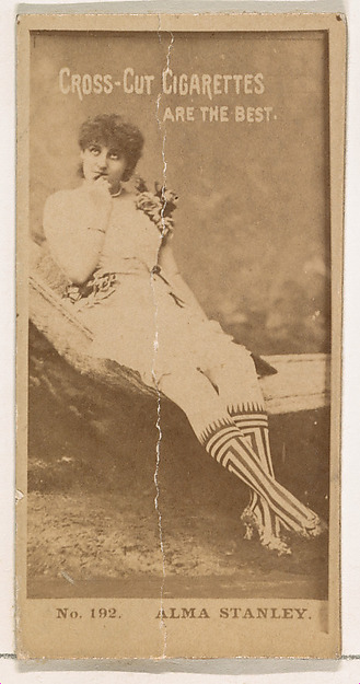 W. Duke, Sons & Co., Card Number 192, Alma Stanley, from the Actors and Actresses series (N145-2) issued by Duke Sons & Co. to promote Cross Cut Cigarettes