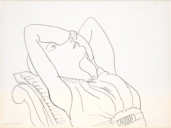 Henri Matisse, Tilbagelænet kvinde med armene over hovedet, halv figur