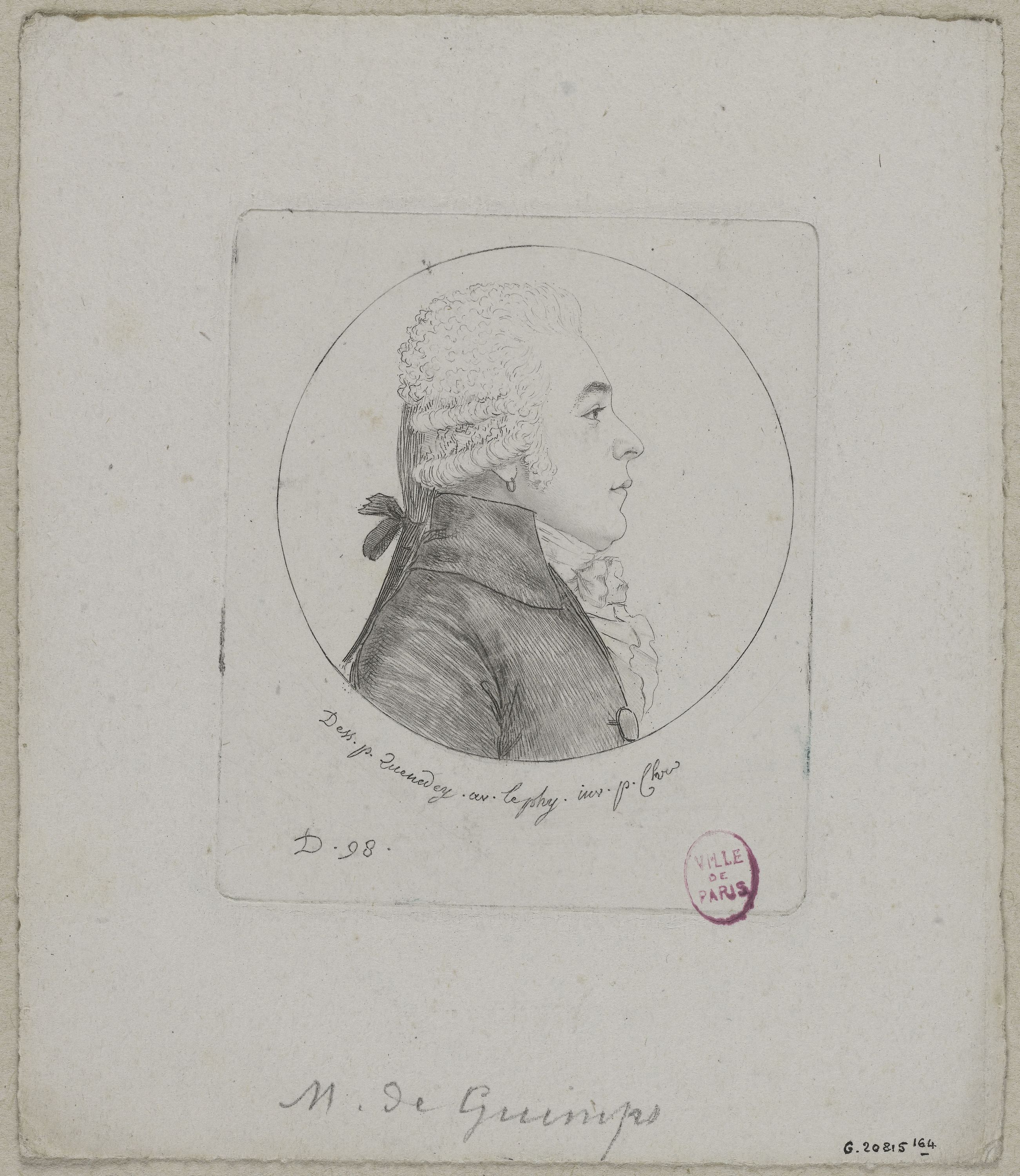 Edmé Quenedey, Portrait de Monsieur de Guimps