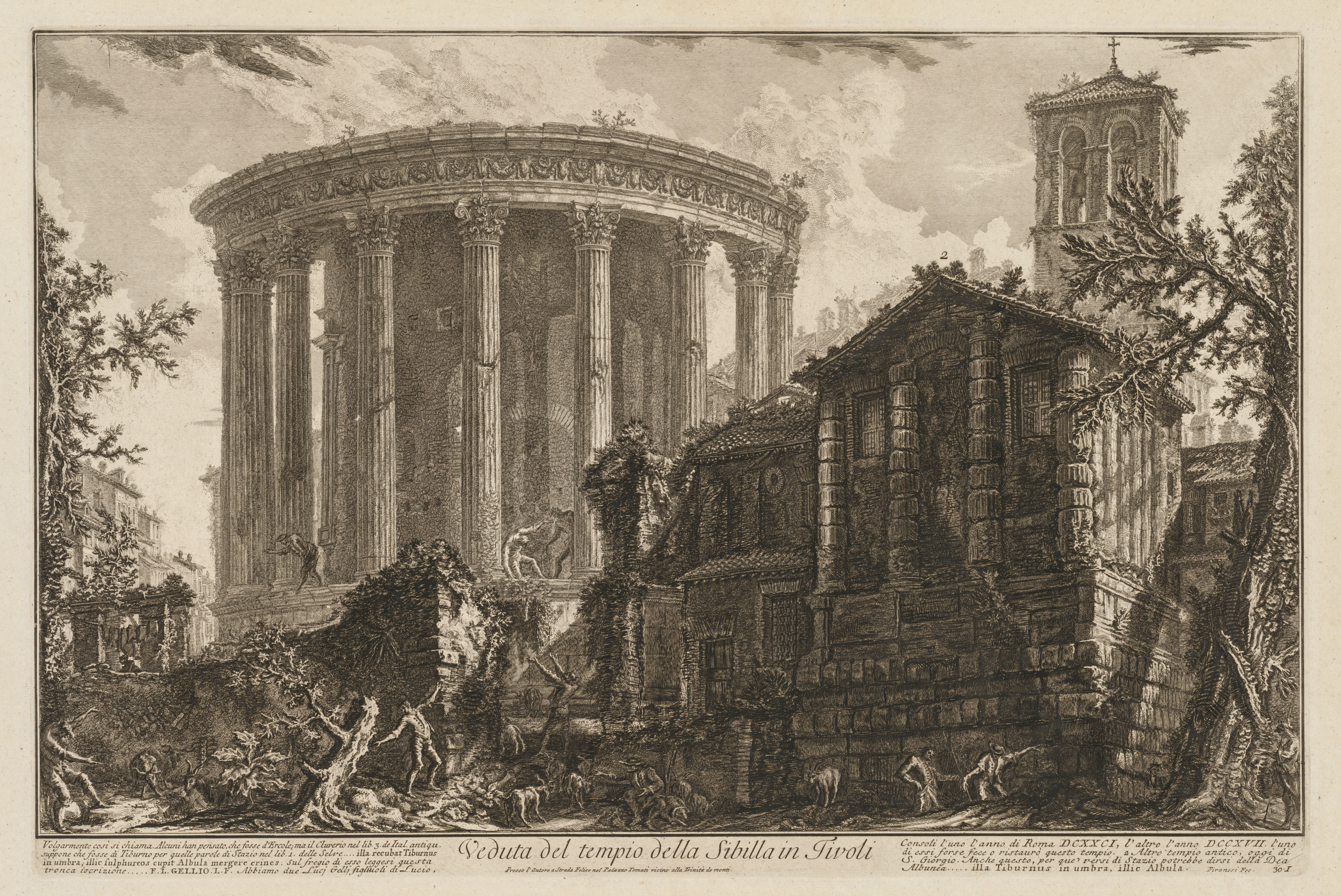 Giovanni Battista Piranesi, Views of Rome:  Temple of the Sibyl at Tivoli