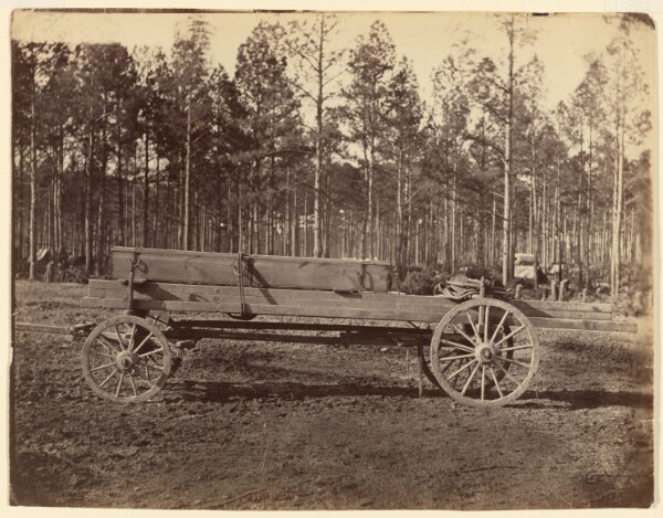 Timothy H. O'Sullivan, [Wagon with Oblong Box Possibly Carrying Guns or Rifles]