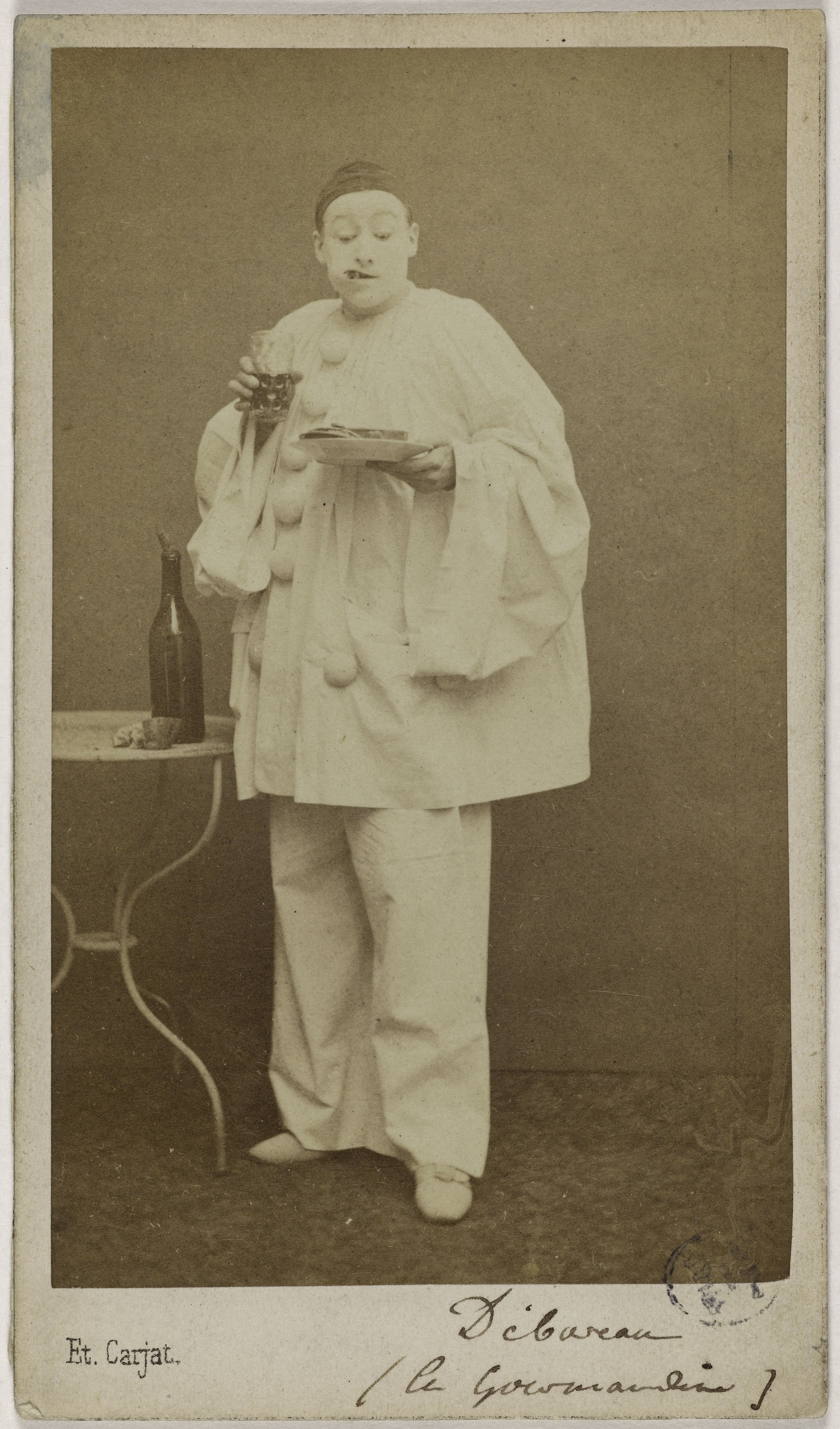 Carjat & Cie, Portrait de Charles Deburau (1829-1873), (mime, funambule au théâtre des Délassements comiques)