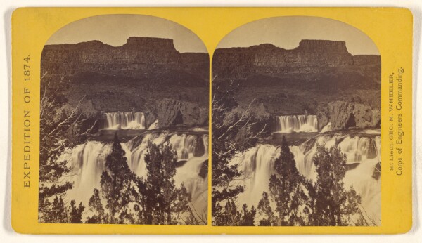 Timothy H. O'Sullivan, Shoshone Falls, Snake River, Idaho, looking through the timber, and showing the main fall, and upper or "Lace Falls."