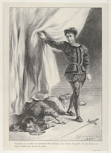 Eugène Delacroix, Hamlet and the Corpse of Polonius