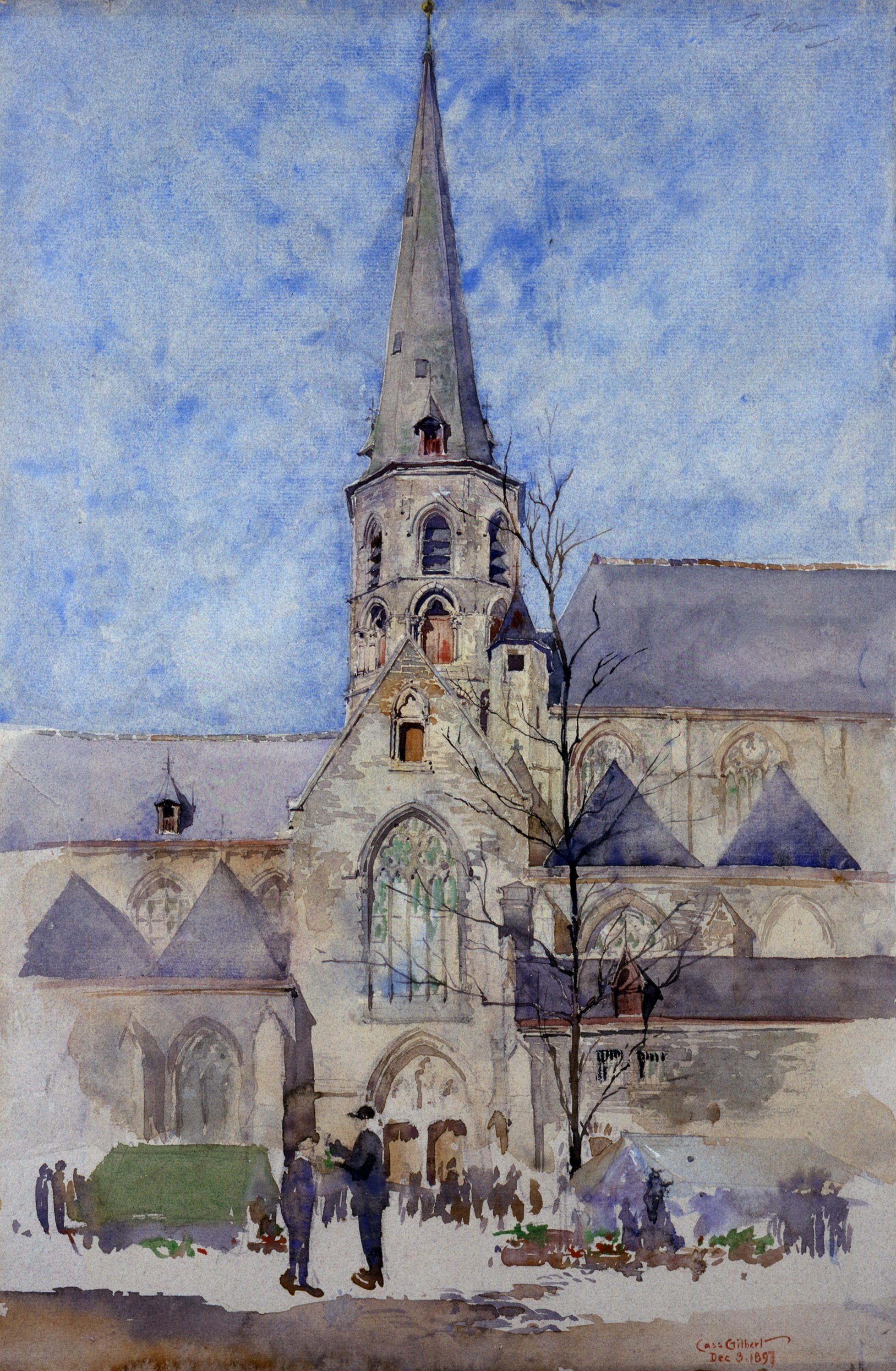 Cass Gilbert, A Market Day (Church of St. Jacques, Ghent, Belgium)