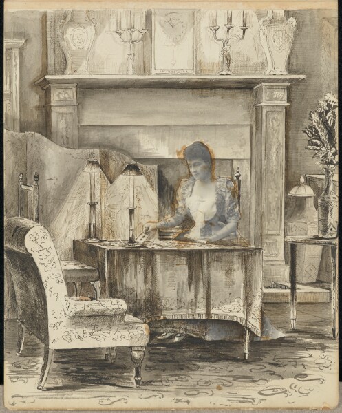 Unknown, [Woman playing cards]
