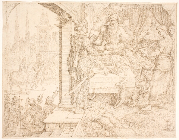 Maarten van Heemskerck, Ahasverus beder Haman om råd