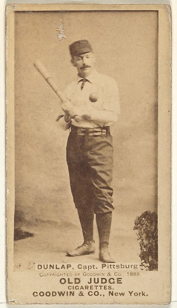 Goodwin & Company, Fred "Sure Shot" Dunlap, Captain, Pittsburgh, from the Old Judge series (N172) for Old Judge Cigarettes