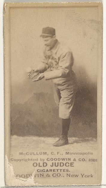 Goodwin & Company, Thomas McCallum, Center Field, Minneapolis, from the Old Judge series (N172) for Old Judge Cigarettes