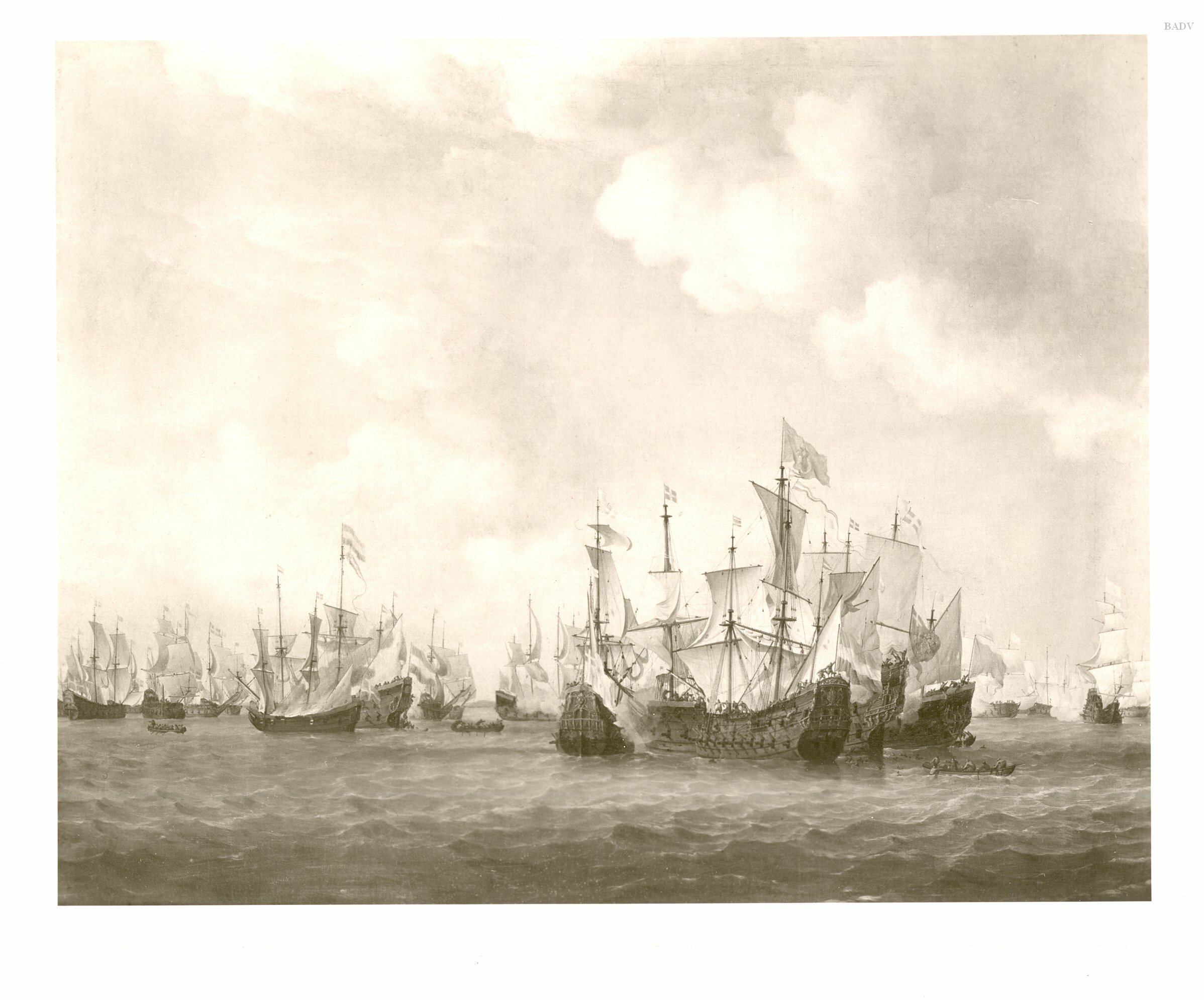 Willem van de Velde the Younger, Seeschlacht bei Kijkduyn (zwischen den Niederlanden und Frankreich)