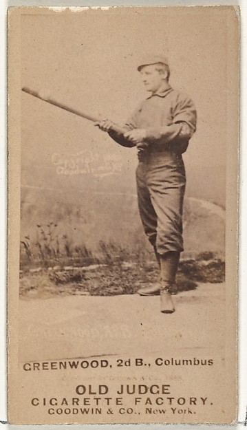 Goodwin & Company, William F. "Bill" Greenwood, 2nd Base, Cleveland, from the Old Judge series (N172) for Old Judge Cigarettes