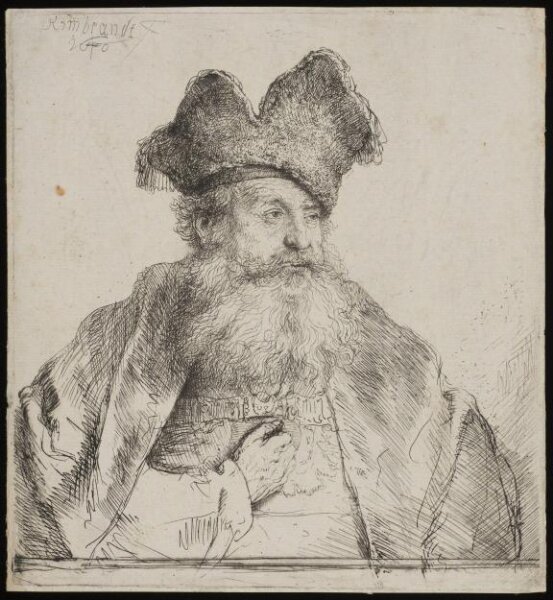 Rembrandt van Rijn, Old man with a divided fur cap