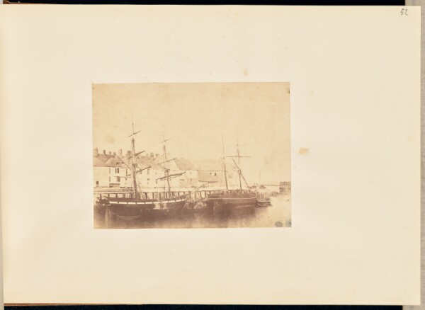 Louis-Alphonse Davanne, [Three boats in the port, Saint-Valery-sur-Somme]
