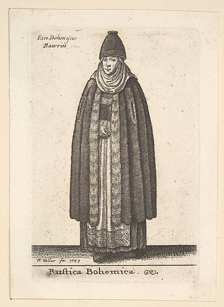 Wenceslaus Hollar, Rustica Bohemica. (Bohemian peasant woman)