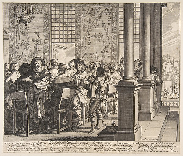 Anonymous, The Banquet for the Return of the Prodigal Son, plate 6 from "The Prodigal Son" (L'Histoire de l'Enfant Prodigue)