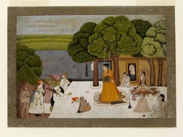 Unknown, Prince and his attendants visiting an ashram