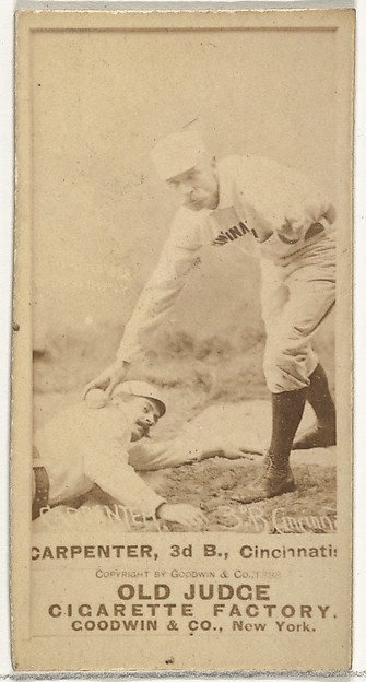 Goodwin & Company, Warren William "Hick" Carpenter, 3rd Base, Cincinnati, from the Old Judge series (N172) for Old Judge Cigarettes