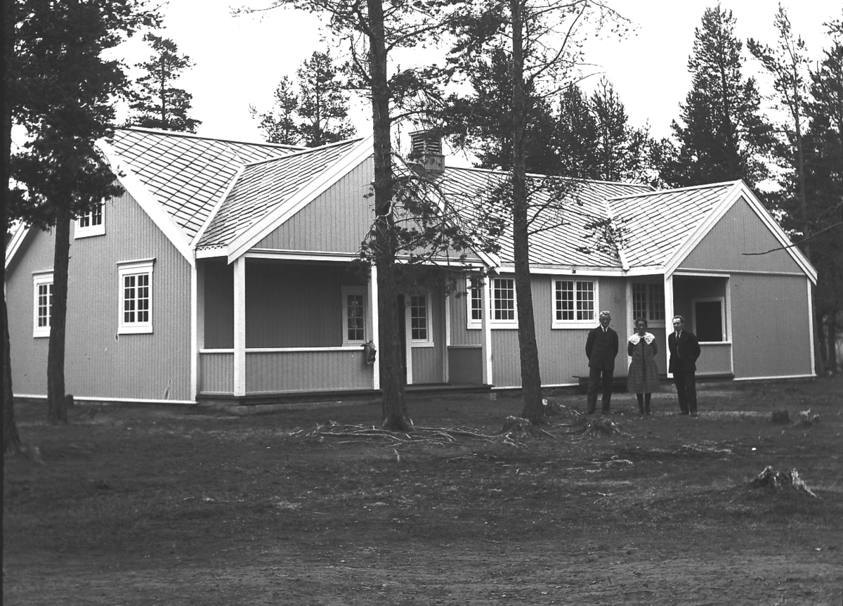 Per K. Lien, Grendehus i furuskog. Ungdomshuset Basheim ved Strømmen, Alvdal.