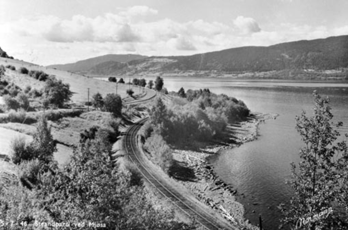 Anno Domkirkeodden, Oversikt Ring, jernbane og veg langs Mjøsa, Ringsaker.