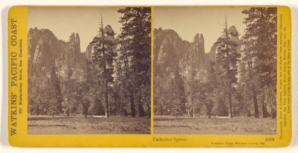 Carleton Watkins, Cathedral Spires, Yosemite Valley, Mariposa County, Cal.