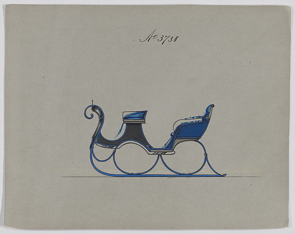 Brewster & Co., Design for Drop Center Cabriolet Sleigh, no. 3738