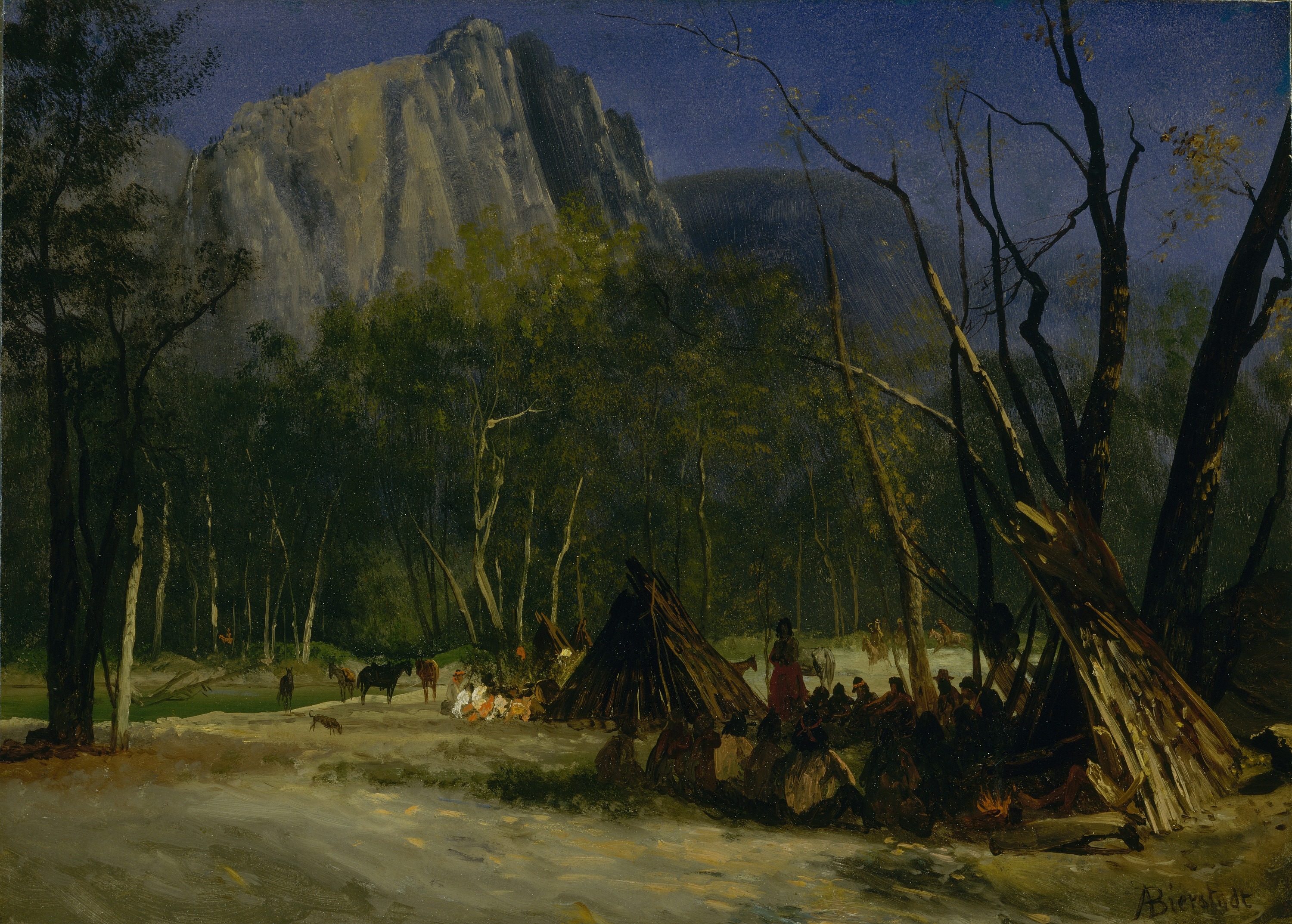 Albert Bierstadt, Indians in Council, California