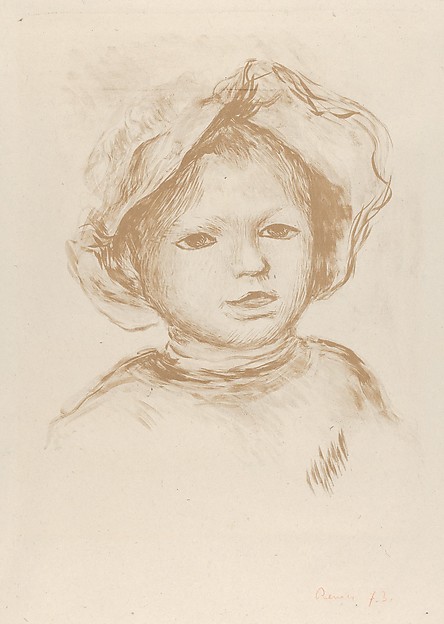 Auguste Renoir, Pierre Renoir from the Front (Head of a Child / Tête d'enfant), from "L'Estampe Originale"