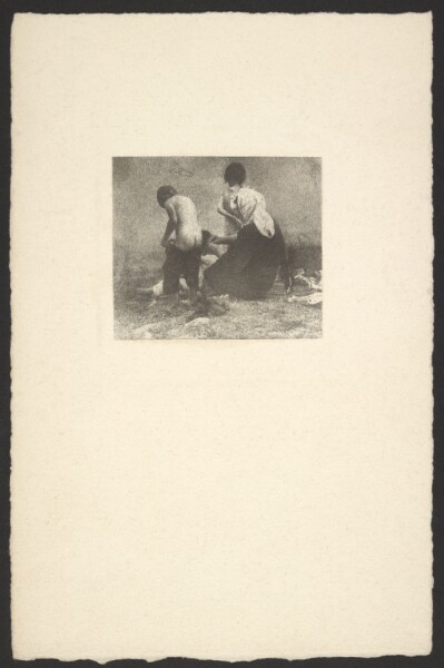 Günther Krampf, [Woman dressing a child]