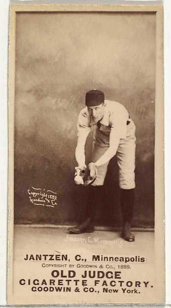 Goodwin & Company, Duke Jantzen, Catcher, Minneapolis, from the Old Judge series (N172) for Old Judge Cigarettes